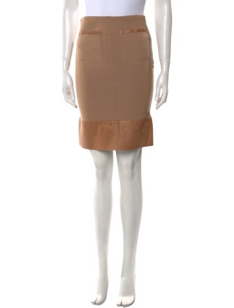 Tom Ford Leather Trim Embellishment Knee-Length Skirt
