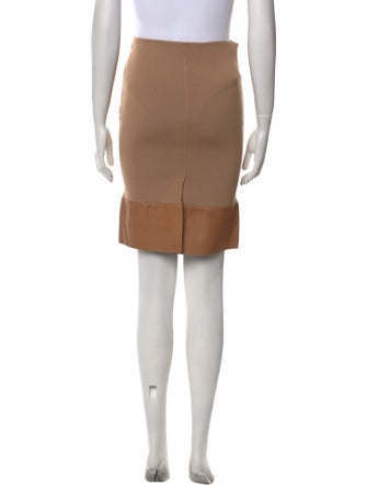 Tom Ford Leather Trim Embellishment Knee-Length Skirt