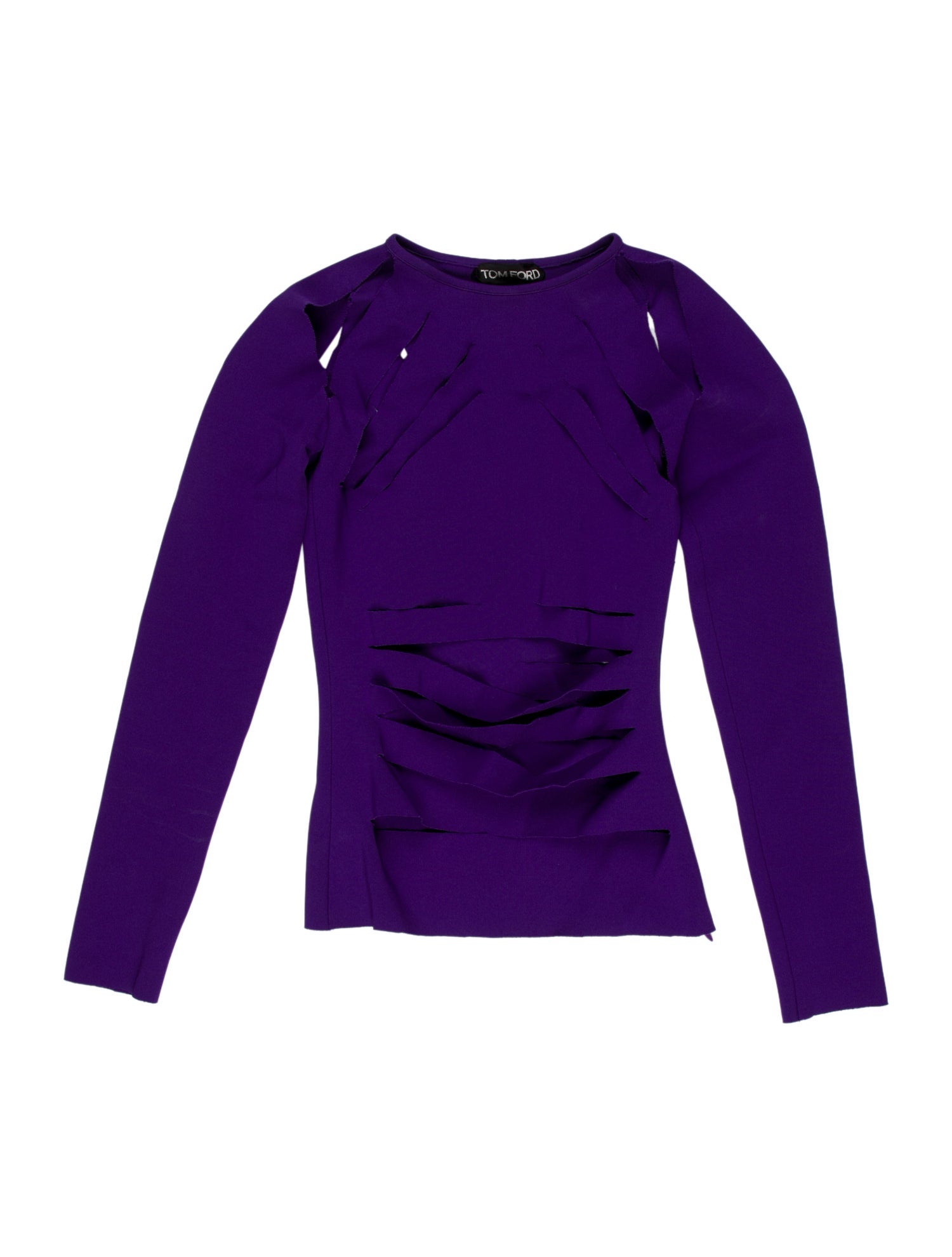 Tom Ford Scoop Neck Long Sleeve Crop Top