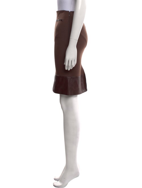 Tom Ford Leather Trim Embellishment Knee-Length Skirt