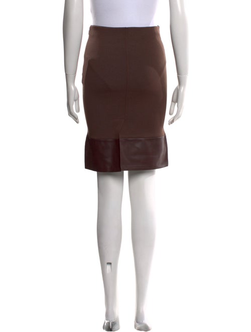 Tom Ford Leather Trim Embellishment Knee-Length Skirt