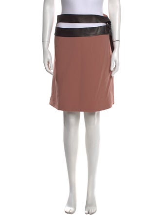 Tom Ford Leather Trim Embellishment Knee-Length Skirt