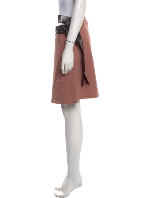 Tom Ford Leather Trim Embellishment Knee-Length Skirt