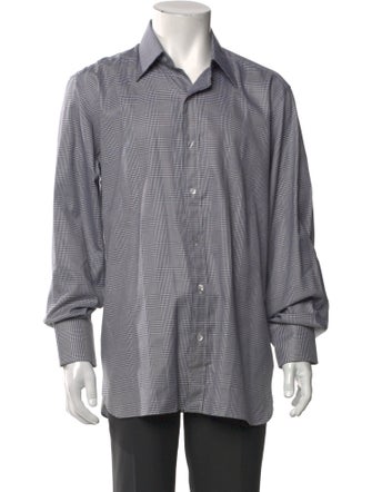 Tom Ford Plaid Print Long Sleeve Dress Shirt