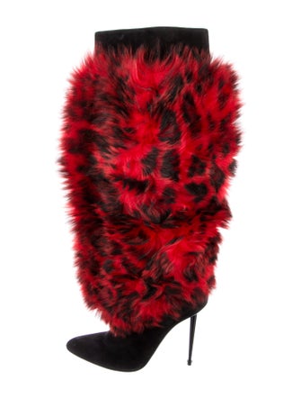 Tom Ford Shearling Animal Print Boots