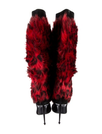 Tom Ford Shearling Animal Print Boots