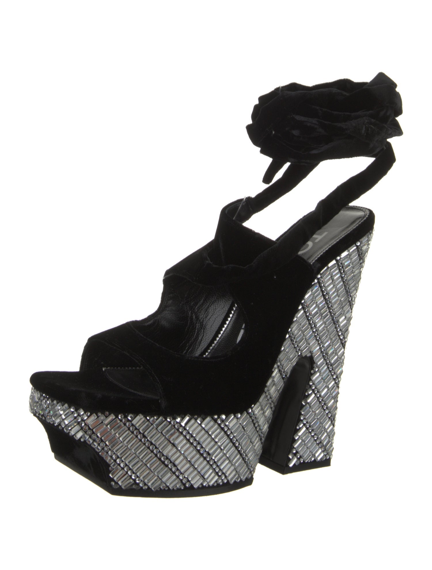 Tom Ford Velvet Patterned Sandals