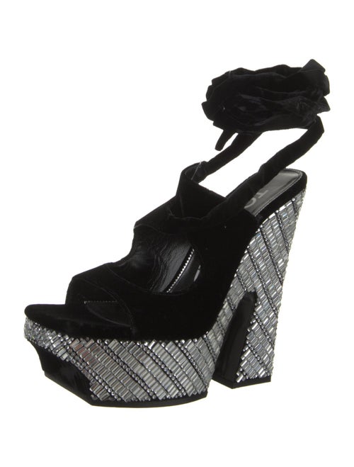 Tom Ford Velvet Patterned Sandals