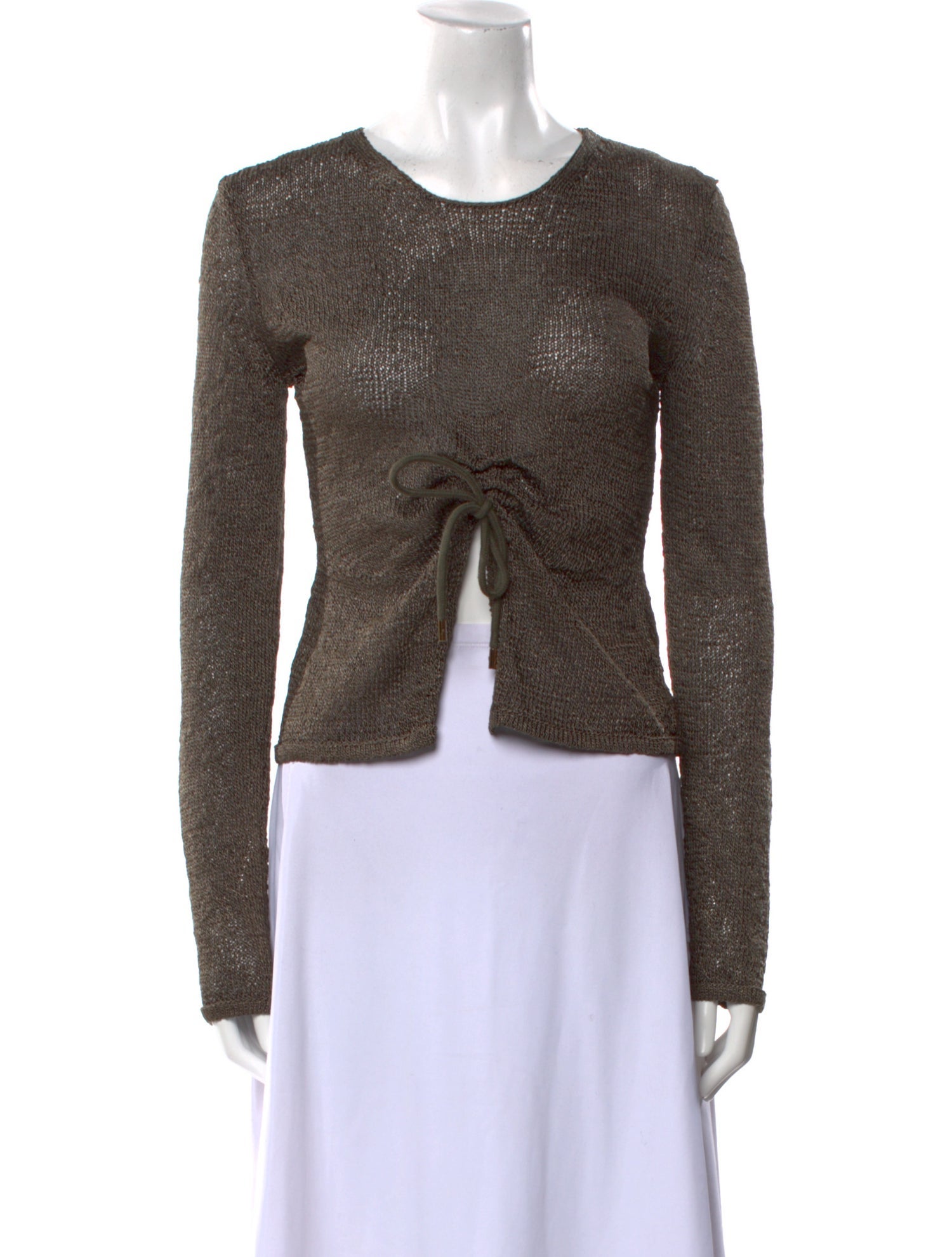 Tom Ford Crew Neck Long Sleeve Crop Top