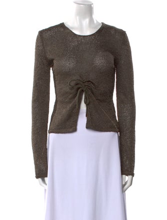 Tom Ford Crew Neck Long Sleeve Crop Top