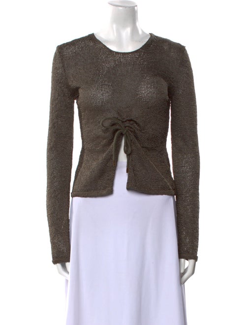 Tom Ford Crew Neck Long Sleeve Crop Top