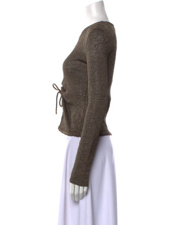 Tom Ford Crew Neck Long Sleeve Crop Top