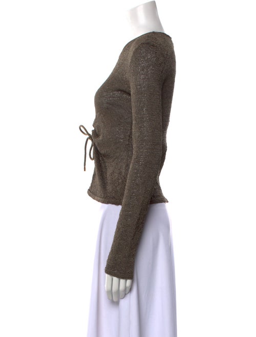 Tom Ford Crew Neck Long Sleeve Crop Top