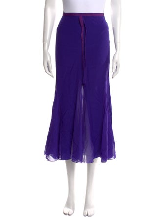 Tom Ford Grosgrain Trim Midi Length Skirt