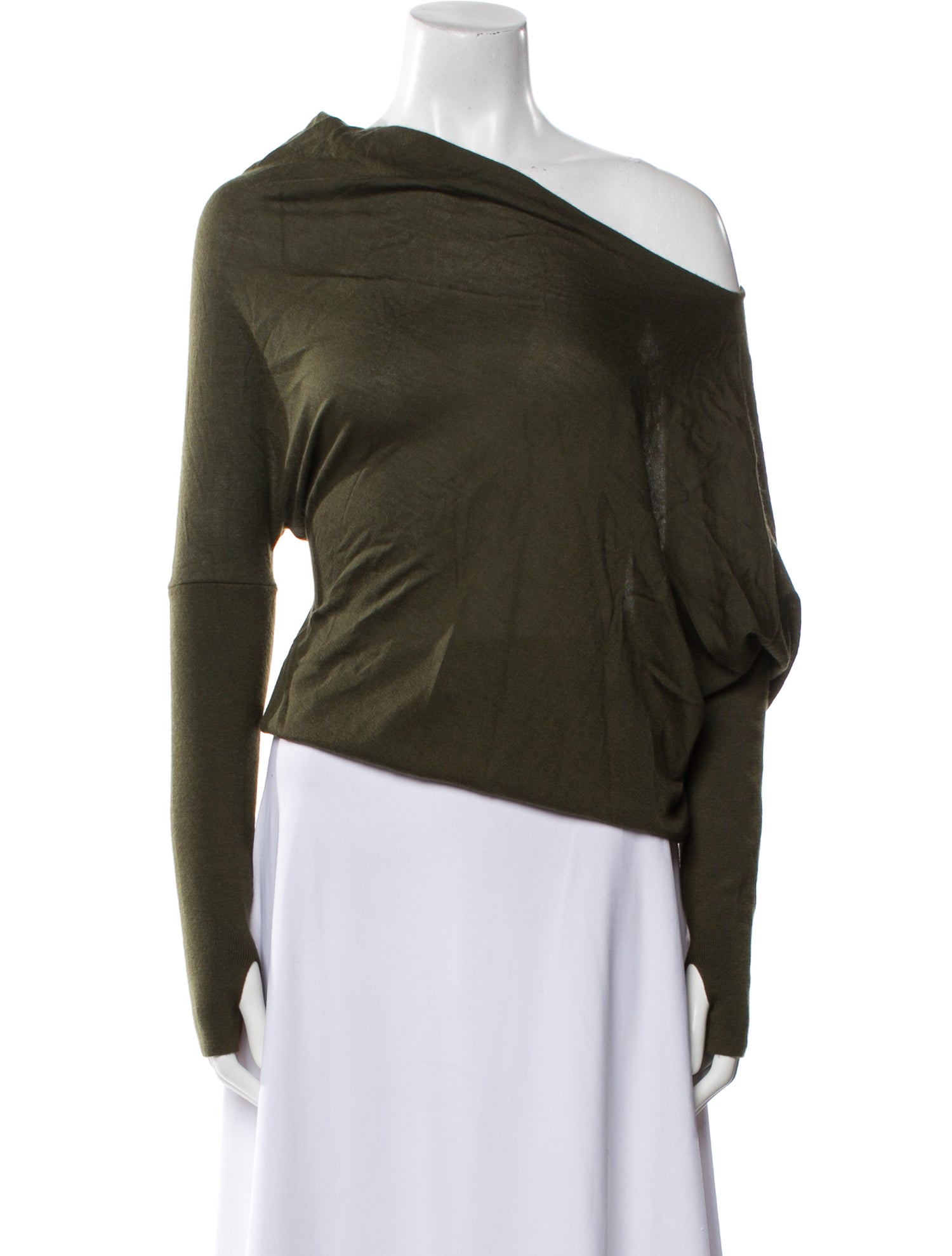 Tom Ford One-Shoulder Long Sleeve Top