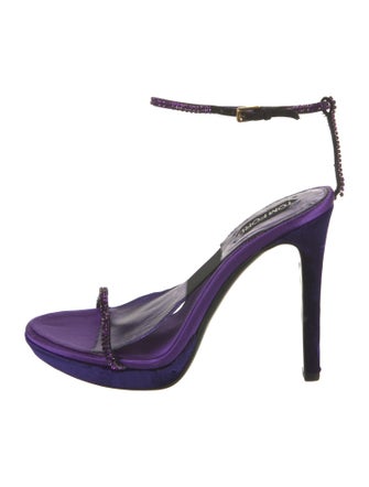 Tom Ford Velvet Animal Print Sandals