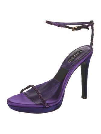 Tom Ford Velvet Animal Print Sandals