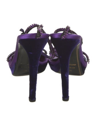 Tom Ford Velvet Animal Print Sandals