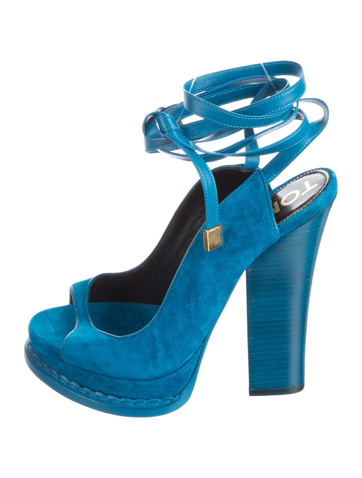 Tom Ford Suede Leather Trim Embellishment Sandals