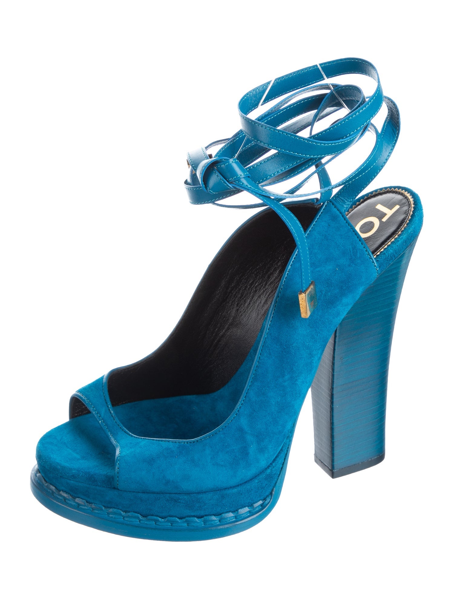 Tom Ford Suede Leather Trim Embellishment Sandals
