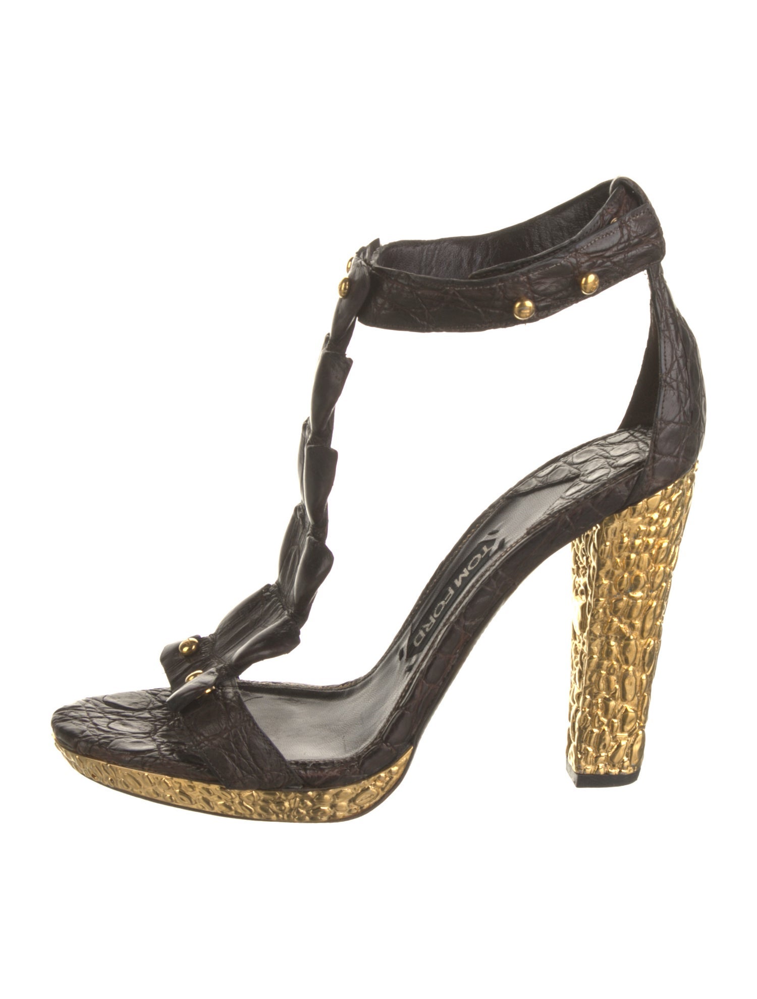 Tom Ford Alligator T-Strap Sandals