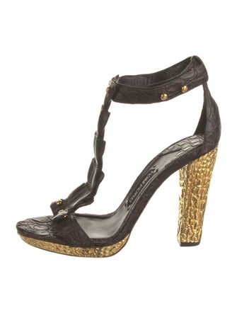 Tom Ford Alligator T-Strap Sandals