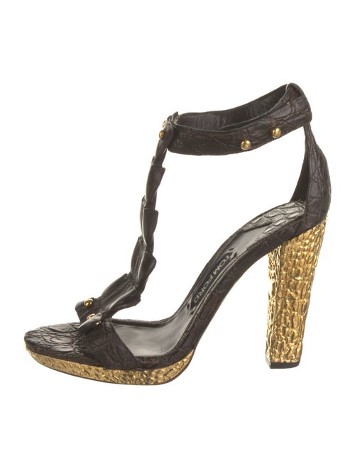 Tom Ford Alligator T-Strap Sandals