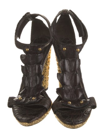 Tom Ford Alligator T-Strap Sandals