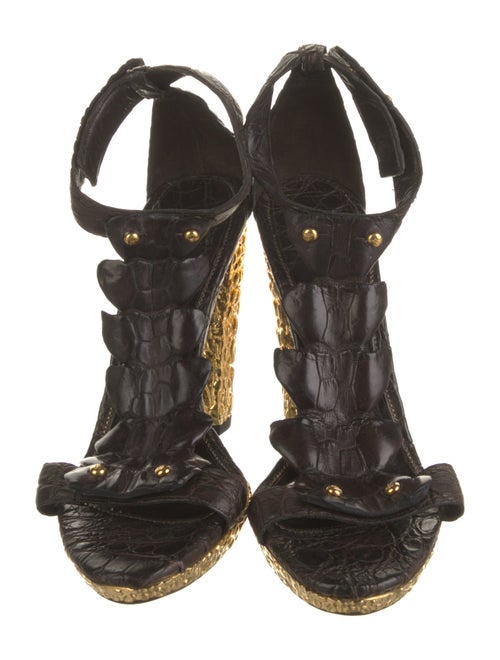 Tom Ford Alligator T-Strap Sandals