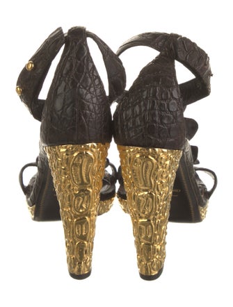 Tom Ford Alligator T-Strap Sandals
