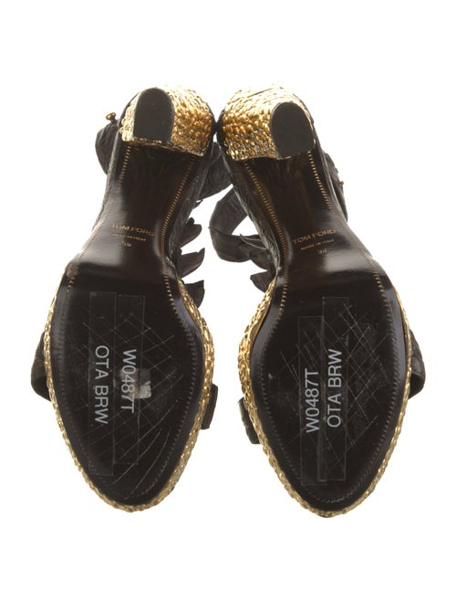 Tom Ford Alligator T-Strap Sandals
