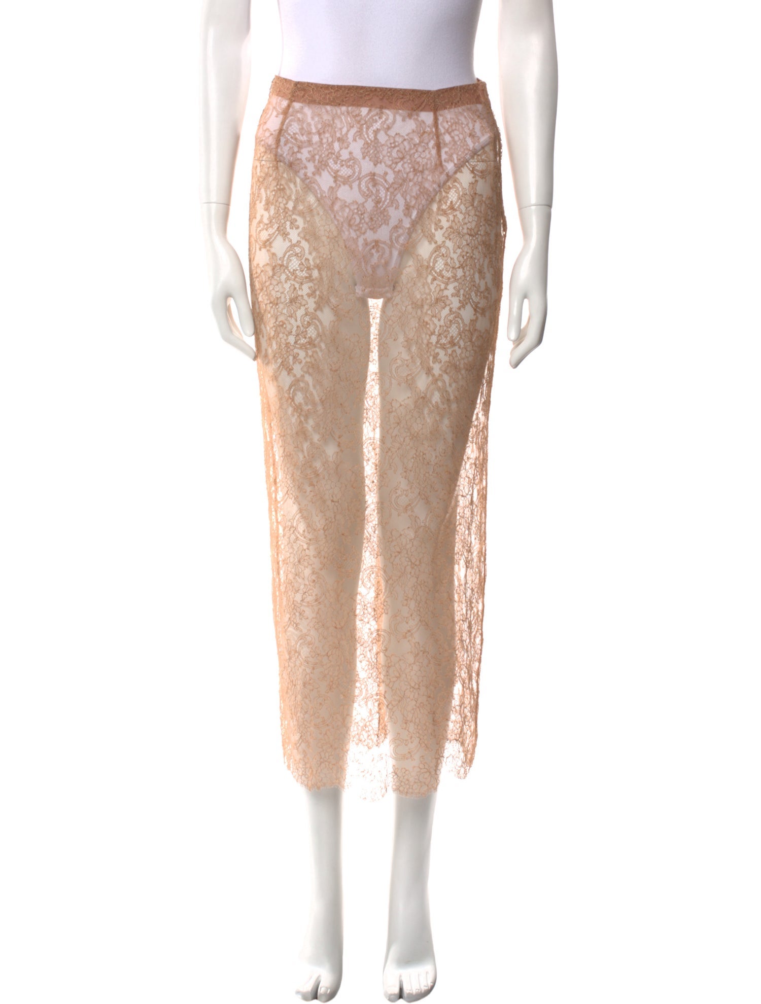 Tom Ford Lace Pattern Midi Length Skirt