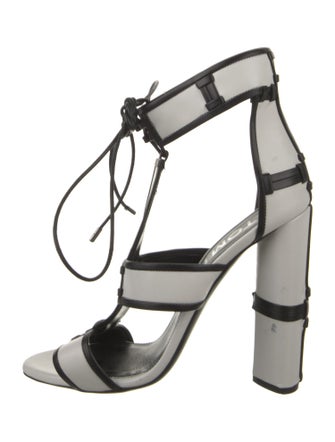 Tom Ford Leather Striped T-Strap Sandals