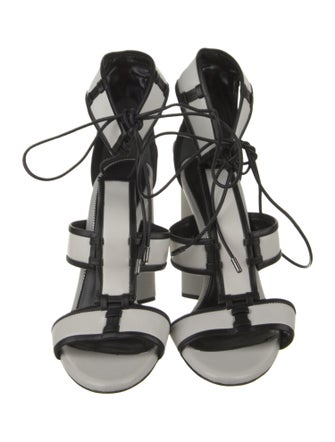 Tom Ford Leather Striped T-Strap Sandals