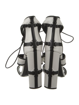 Tom Ford Leather Striped T-Strap Sandals