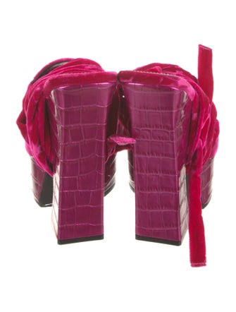 Tom Ford Velvet Leather Trim Embellishment Sandals