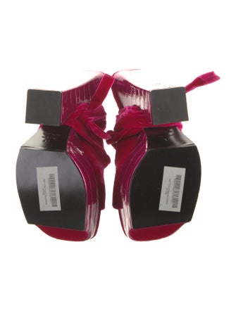 Tom Ford Velvet Leather Trim Embellishment Sandals