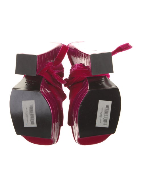 Tom Ford Velvet Leather Trim Embellishment Sandals