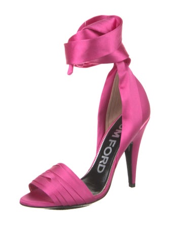 Tom Ford Satin Pleated Accents Sandals