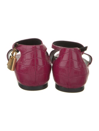 Tom Ford Embossed Leather T-Strap Sandals