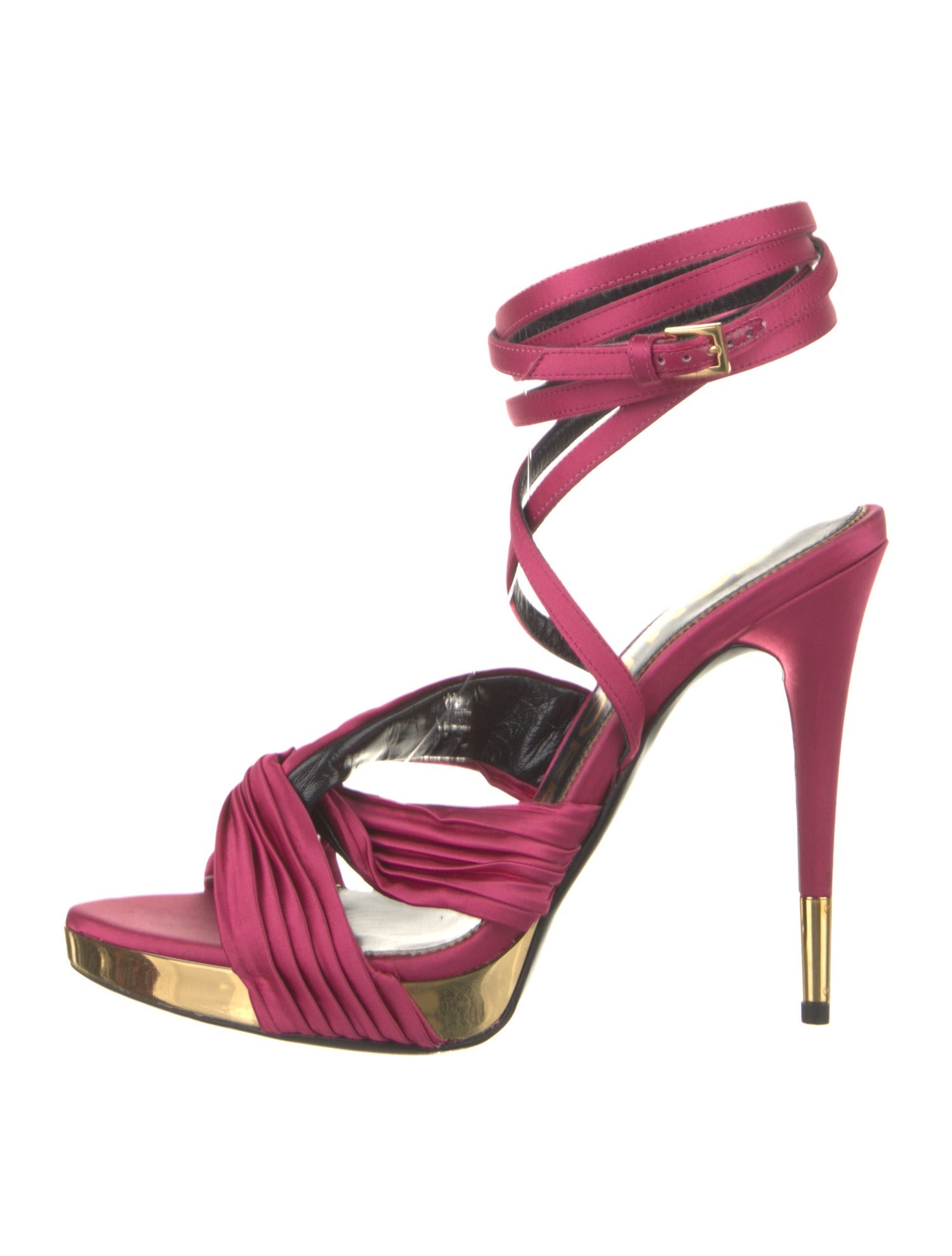 Tom Ford Satin Pleated Accents Sandals