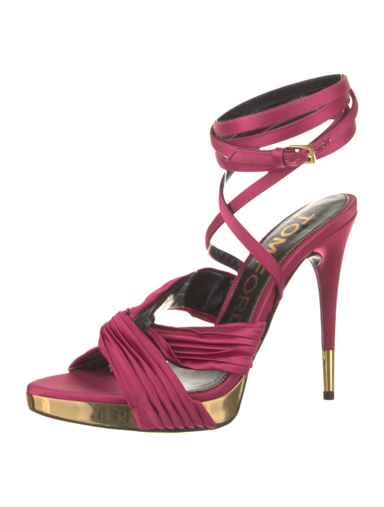 Tom Ford Satin Pleated Accents Sandals