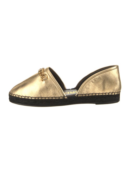 Tom Ford Leather Chain-Link Accents D'Orsay Flats