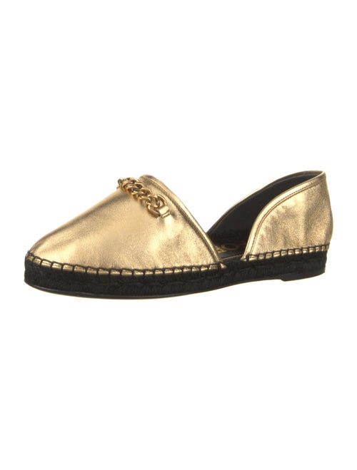 Tom Ford Leather Chain-Link Accents D'Orsay Flats