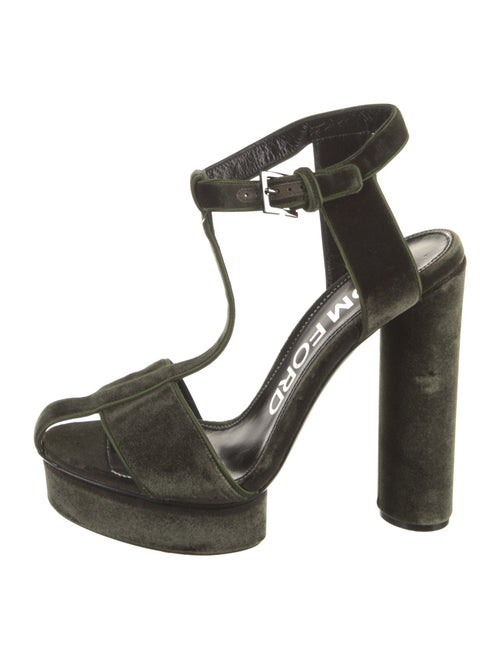 Tom Ford Velvet T-Strap Sandals