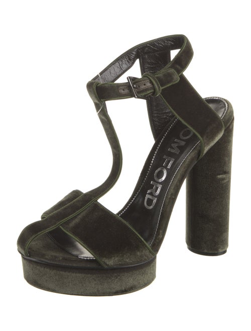 Tom Ford Velvet T-Strap Sandals