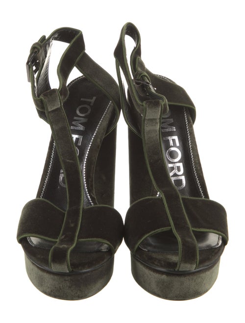 Tom Ford Velvet T-Strap Sandals