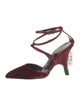 Tom Ford Velvet Leather Trim Embellishment D'Orsay Pumps