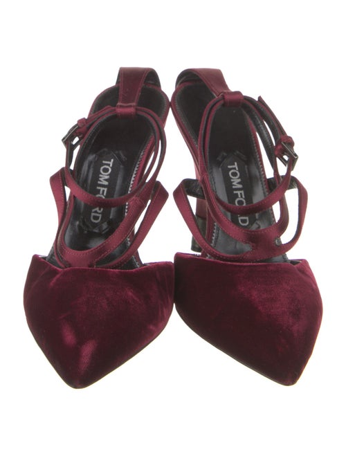 Tom Ford Velvet Leather Trim Embellishment D'Orsay Pumps