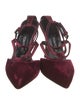 Tom Ford Velvet Leather Trim Embellishment D'Orsay Pumps